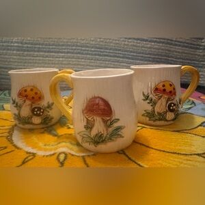 Vintage Merry Mushroom cups